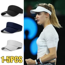 1-3Pack Visor Sun Plain Hat Sports Cap Golf Tennis Beach Adjustable Men Women