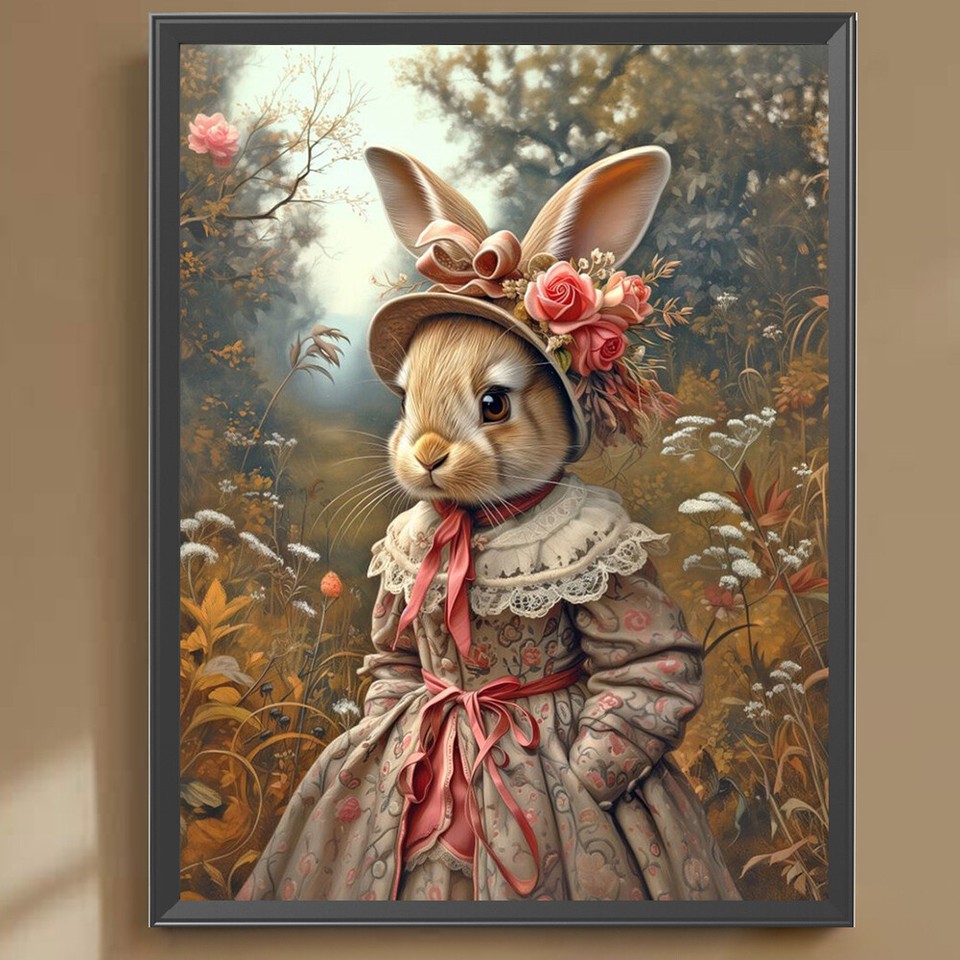 5D DIY Full Square Drill Diamond Painting Rabbit Kit Home Decor Art AU