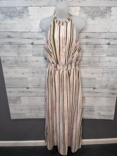 Nine West Striped Sleeveless Lined Maxi Dress size M