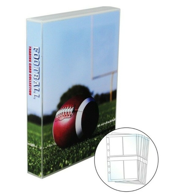Football Card Storage Binder, with 25 Platinum 4 Pocket Pages, Holds
