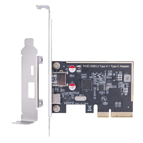 2 Port USB PCIe Expansion Card ASM1142 Chip with USB Type-C+Type A Port 10Gbps