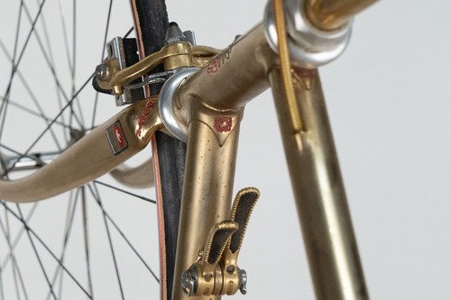 NOS OLYMPIA GOLD PLATED CAMPAGNOLO SUPER RECORD ICS STEEL VINTAGE OLD RACING - Picture 19 of 24