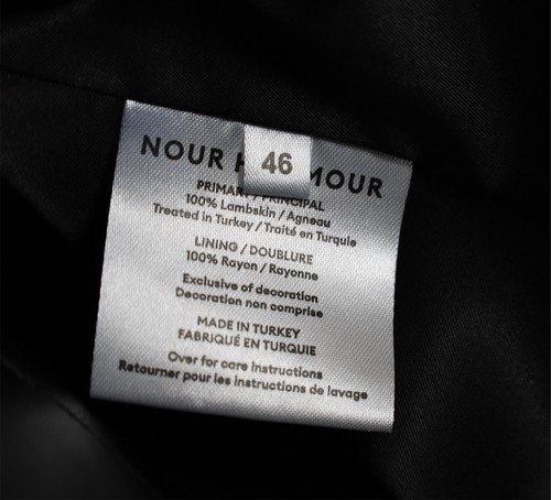 Nour Hammour Black Leather Moto Biker Jacket Size XL Size EU 46 - Bild 9 von 11