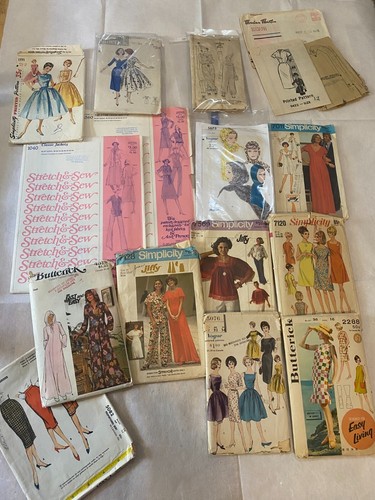 Vintage Sewing Pattern Lot, 15 Women's 40s 50's 60s 70s Used New York Vogue READ