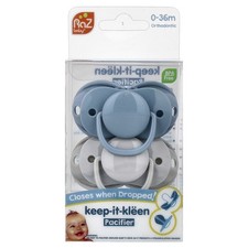 Keep-It-Kleen Pacifier, 0-36m, Blue Gray, 2 Pacifiers