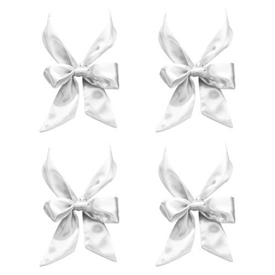 4Pcs Bow Tie for Women, Girls Self-tie Bowtie Ribbon(39''x 1.57'', White)