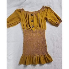 Zara Juniors Mustard Color Xs Mini Dress