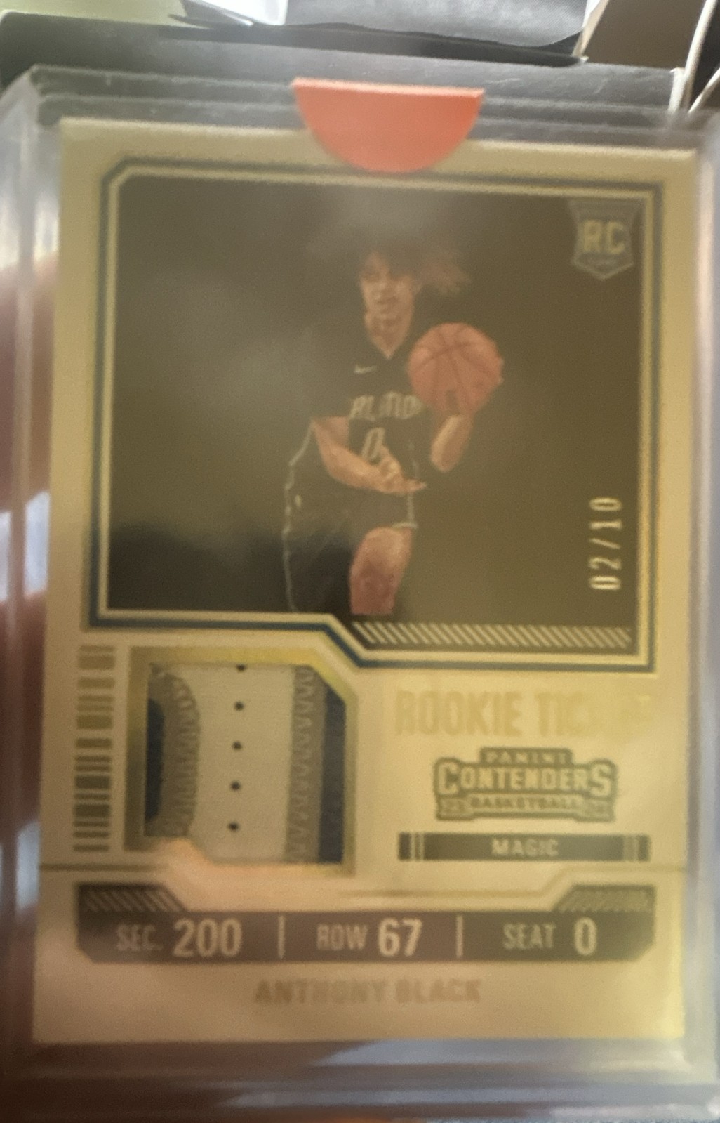 2023-24 Panini Contenders Rookie Ticket Swatches Anthony Black Prime /10 