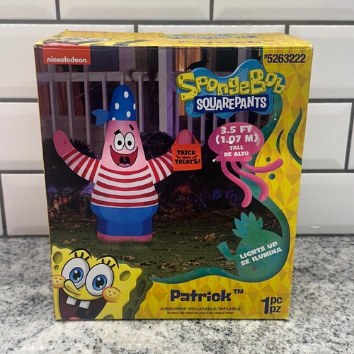 Gemmy Patrick Star 3.5ft Airblown Inflatable Pink Pirate Nautical Yard Decor