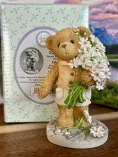    Enesco Cherished Teddies Glenn 2002 Thank You Beary Much Boy With Daisies