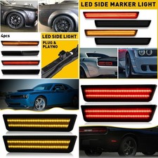 4x Smoked Led Front Rear Side Marker Lamp For Dodge Challenger Srt 68195796ab