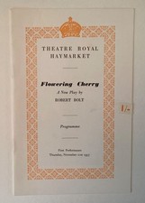 Flowering Cherry - Ralph RICHARDSON -  theatre programme 1957 MINT