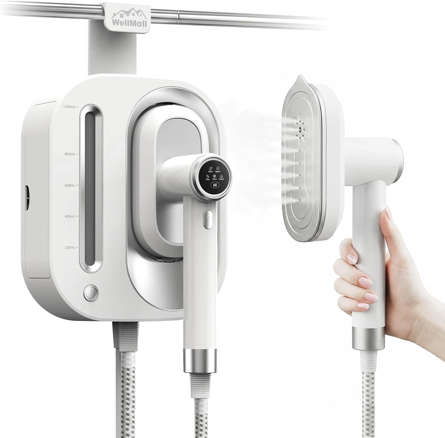 Powerful 2-in-1 Clothes Steamer 1550W, Fast Heat, Portable Wrinkle Remover