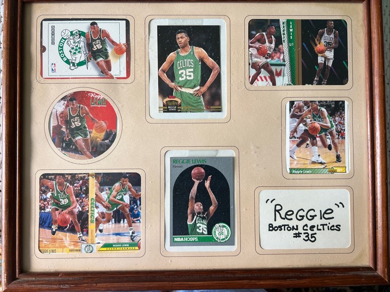Reggie Lewis 7 Cards Framed  (Boston Celtics) Vintage