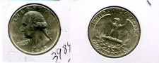 1935 S WASHINGTON SILVER QUARTER AU BU 3984T
