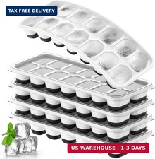 Ice Cube Tray 5 Pack, Stackable Silicone Ice Cube Trays with Lid- Easy Release R