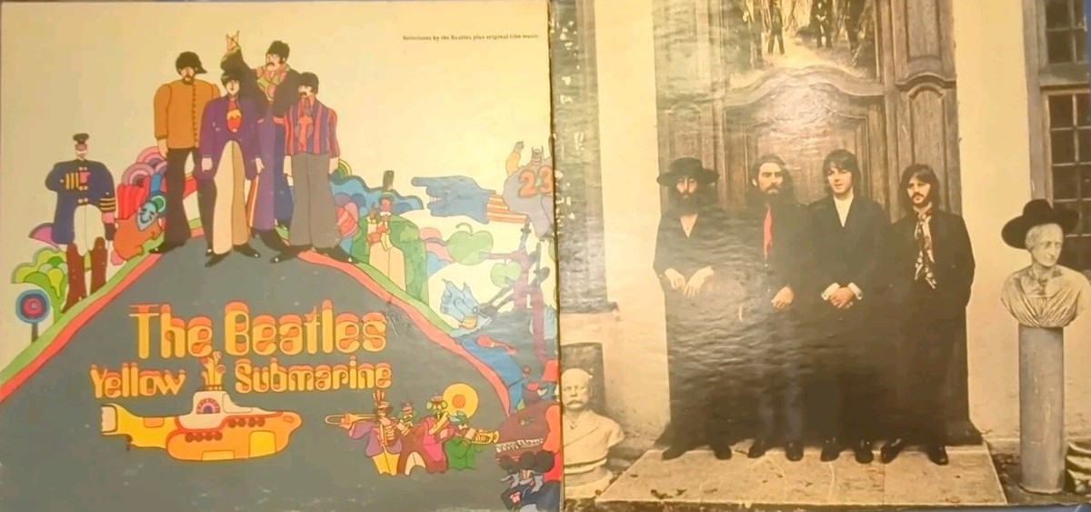 Beatles Vinyl Record Album LPs: Yellow Submarine (SW-153) +Hey