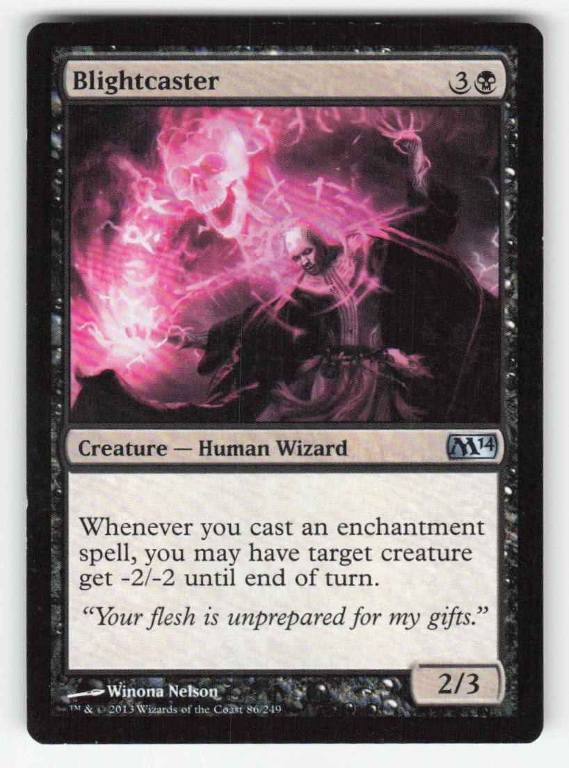 Blightcaster 86 Uncommon Magic 2014 (M14) Magic: The Gathering Lightly Played