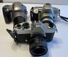 Lot of 3 35mm Cameras Yashica Minolta Olympus UNTESTED Parts Only See Pictures