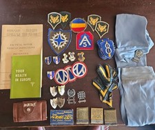 WW2 Lot Ribbons Medals Pins Patches Matches Etc