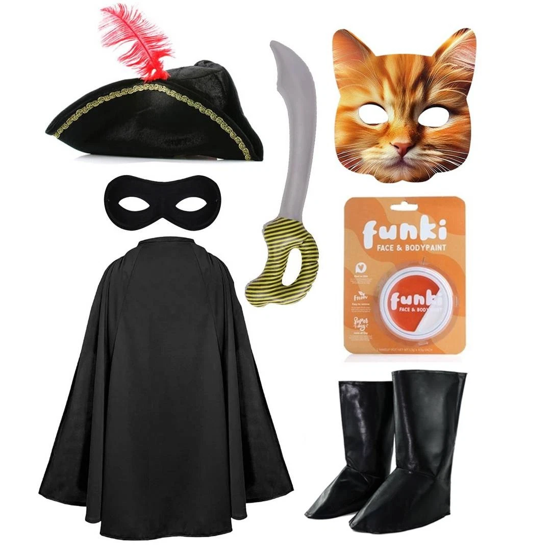 Costume Da Gatto Per Bambine 5 Pezzi - Gonna Tulle, Maschera Paillettes, Coda, Guanti Artiglio Rosa, Collana - Set Completo Per Halloween E Carnevale