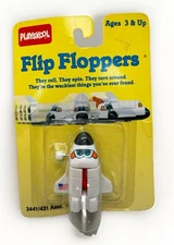 Vintage 1989 Playskool Flip Floppers Space Shuttle Wind Up Toy on Original Card