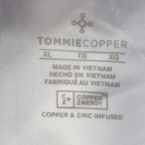 Tommie Copper Sports Bra Womens XL White Copper Znergy Compression V-Neck Mesh - Picture 8 of 14
