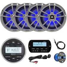 JBL PRV175 Receiver, 4X 6.5" LED Speakers, USB/AUX Mount, Remote, Antenna, Wire