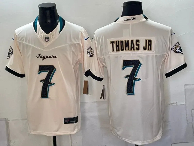 Jaguars #7 Brian Thomas Jr Best Seller Cream Stitched Jersey