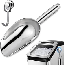 6oz Stainless Steel Ice Scoop for Freezer with Magnetic Hook – 6oz, Sliver 