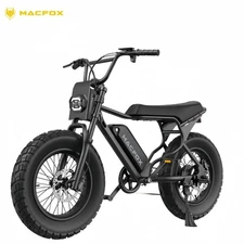 MACFOX X7 Electric Bicycles 500w 20 in Fat Tire E-Bike Backlit 25mph - Black