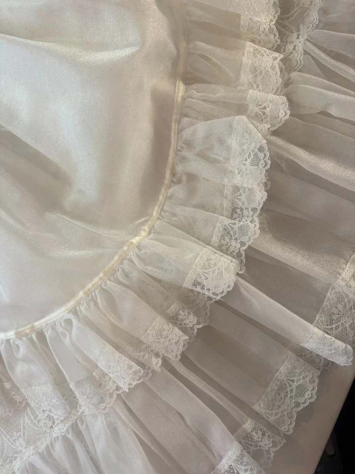 Handmade Infant Baby Long Christening Dress Gown White Lace Adorable Beautiful - Image 3 of 4