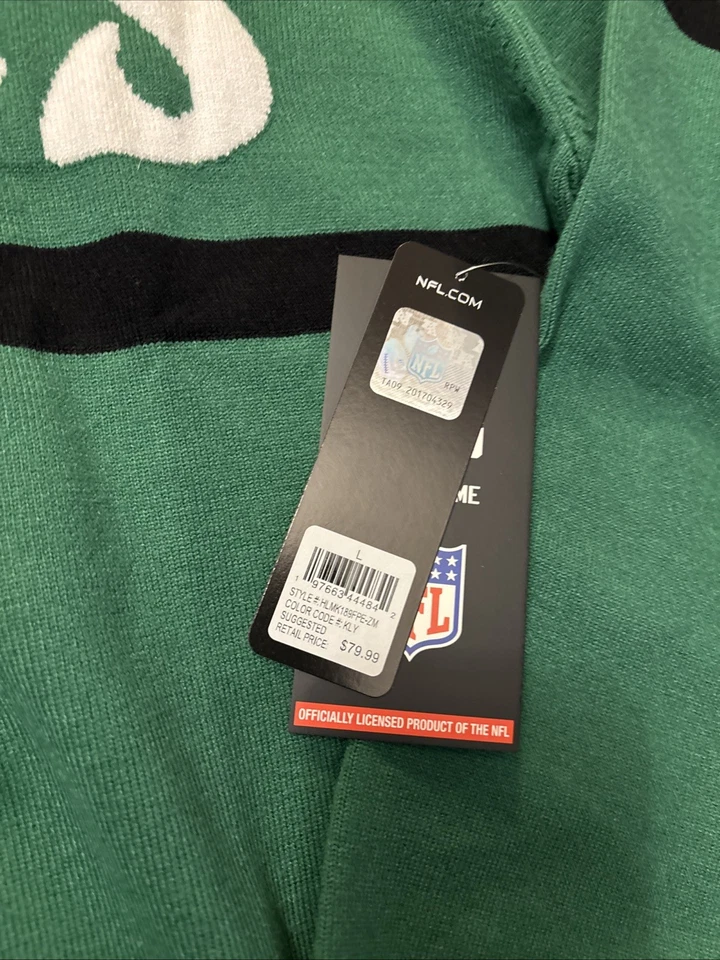 NWT NFL Philadelphia Eagles Kelly Green Throwback Coaches Sweater Mens Large - Image 3 of 3