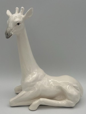 White Ceramic Giraffe Fitz & Floyd Vintage 1970's Sand Weighted Japan 8''