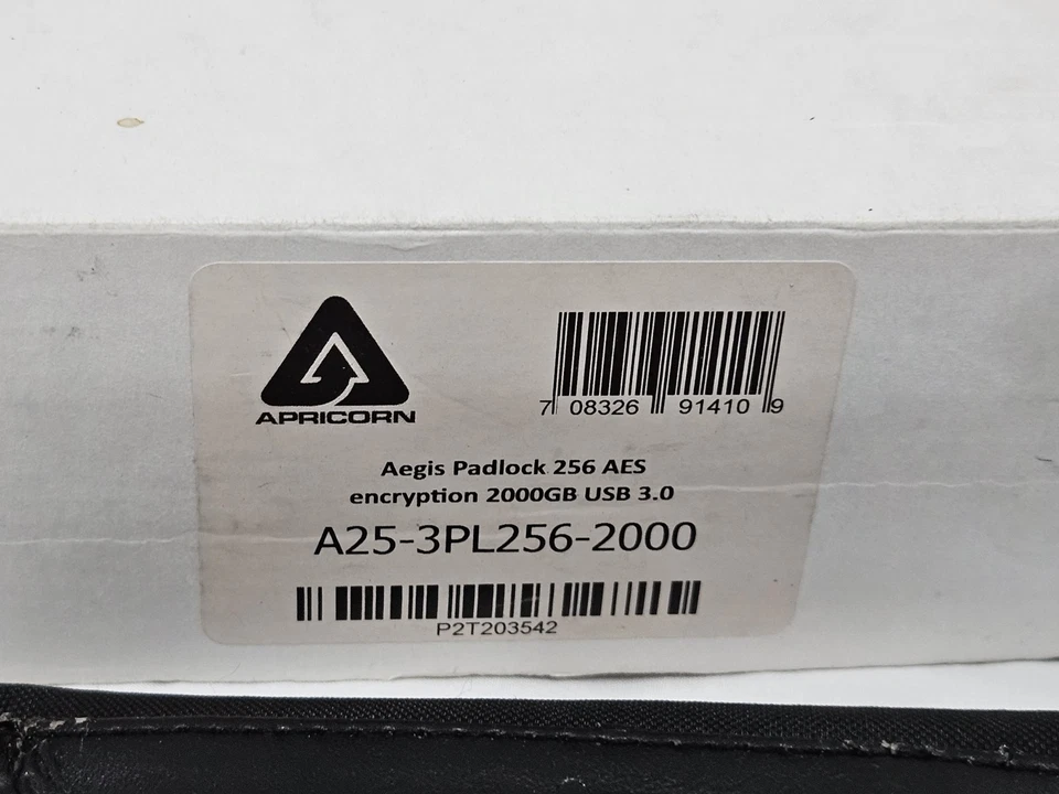 Apricorn Aegis Padlock 3 USB 3.0 2TB External Hard Drive – Model A25-3PL256-2000 - Image 2 of 4