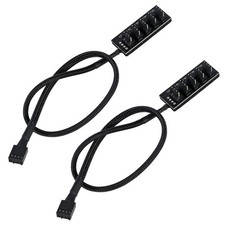 2Pack 4Pin PWM Fan Hub 1 to 5 Way Splitter Power Supply Cable for PC Motherb...