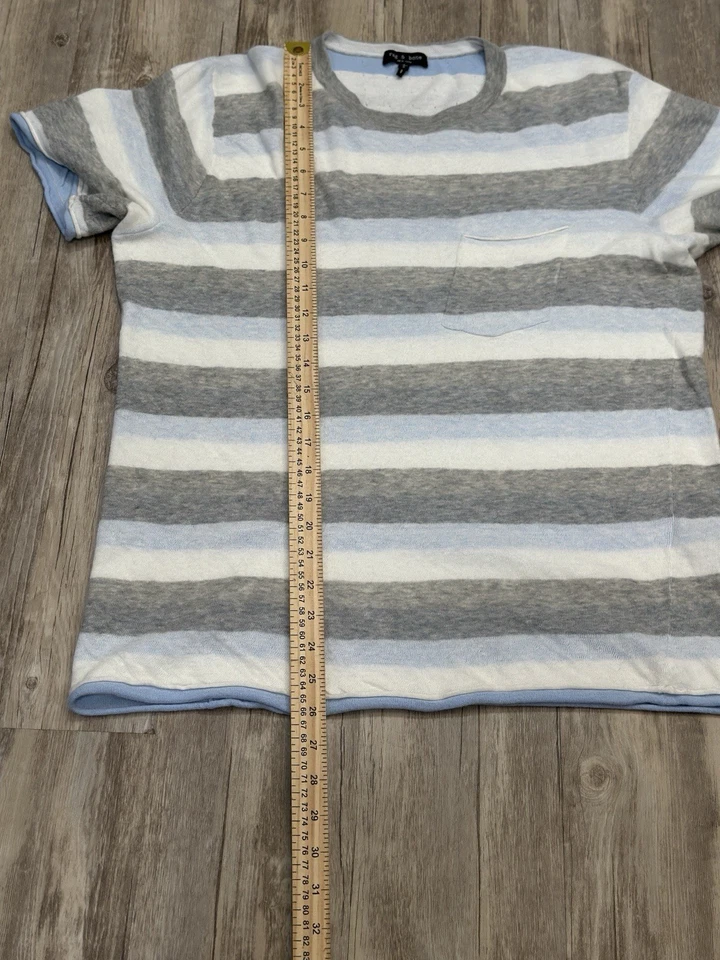 Camiseta Rag & Bone Tripp Doble Capa Rayas Mezcla Algodón y Lana Grande Foto 4 de 4