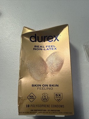 Durex Real Feel Skin On Skin Feeling Polyisoprene Condoms - 10 Pack