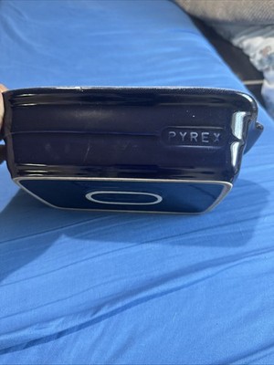 Pyrex rechteckige Keramikschale marineblau 26x17x6 