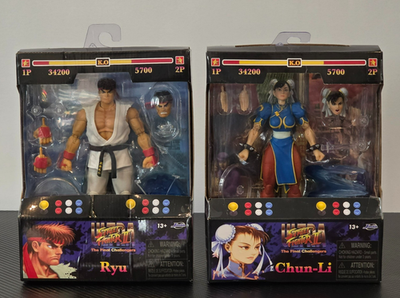 Lot of 2, Jada Toys Street Fighter II 6-inch Figures, Ryu & Chun