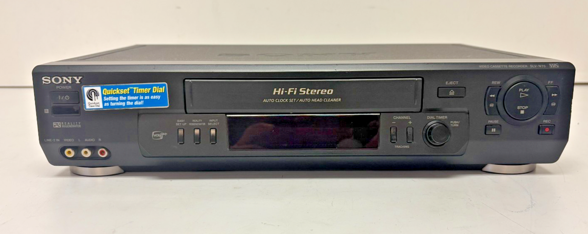 Sony SLV-N70 4-Head Hi-Fi Stereo Auto Head Cleaning VHS VCR Black