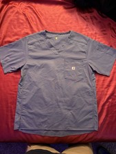 Carhartt Scrub Top Men  s Grey Ripstop Medium Mulit Pocket
