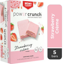 Power Crunch Original Protein Energy Bar, Strawberry Cream, 1.4 oz, 5 Count