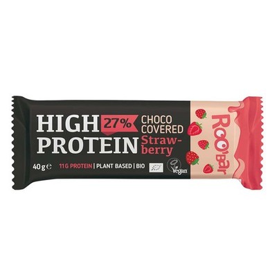 High Protein Riegel Choco Covered - Strawberry 40g | ROO'BAR