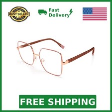 Dollger Oversized Square Blue Light Blocking Glasses for Women Men Metal Fram...