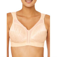 New 38D PLAYTEX 4693 18-HOUR COMFORT STRAP Beige FLORAL SATIN WireFree BRA WF