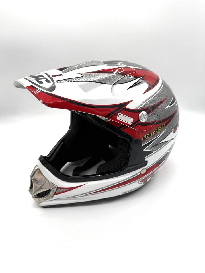 HJC CL-X4C 蒸汽青少年越野头盔红色黑色白色点认证 — 第 3/4 张图片