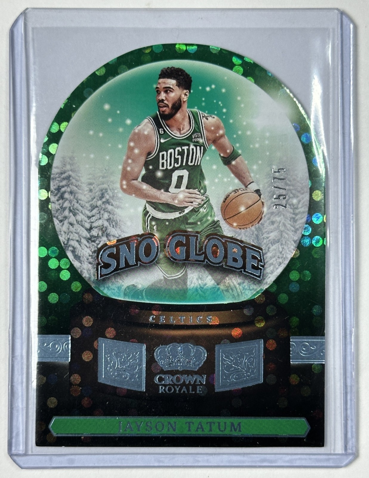 JAYSON TATUM 2023-24 PANINI CROWN ROYALE #10 SNO GLOBE BLUE 25/75 CELTICS