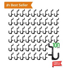 Pegboard Hooks Kit Pegboard J Hook Assortment 100PK Black Peg Hooks