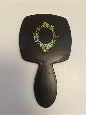 Vintage Small Hand Held Purse Mirror Made In Hong Kong